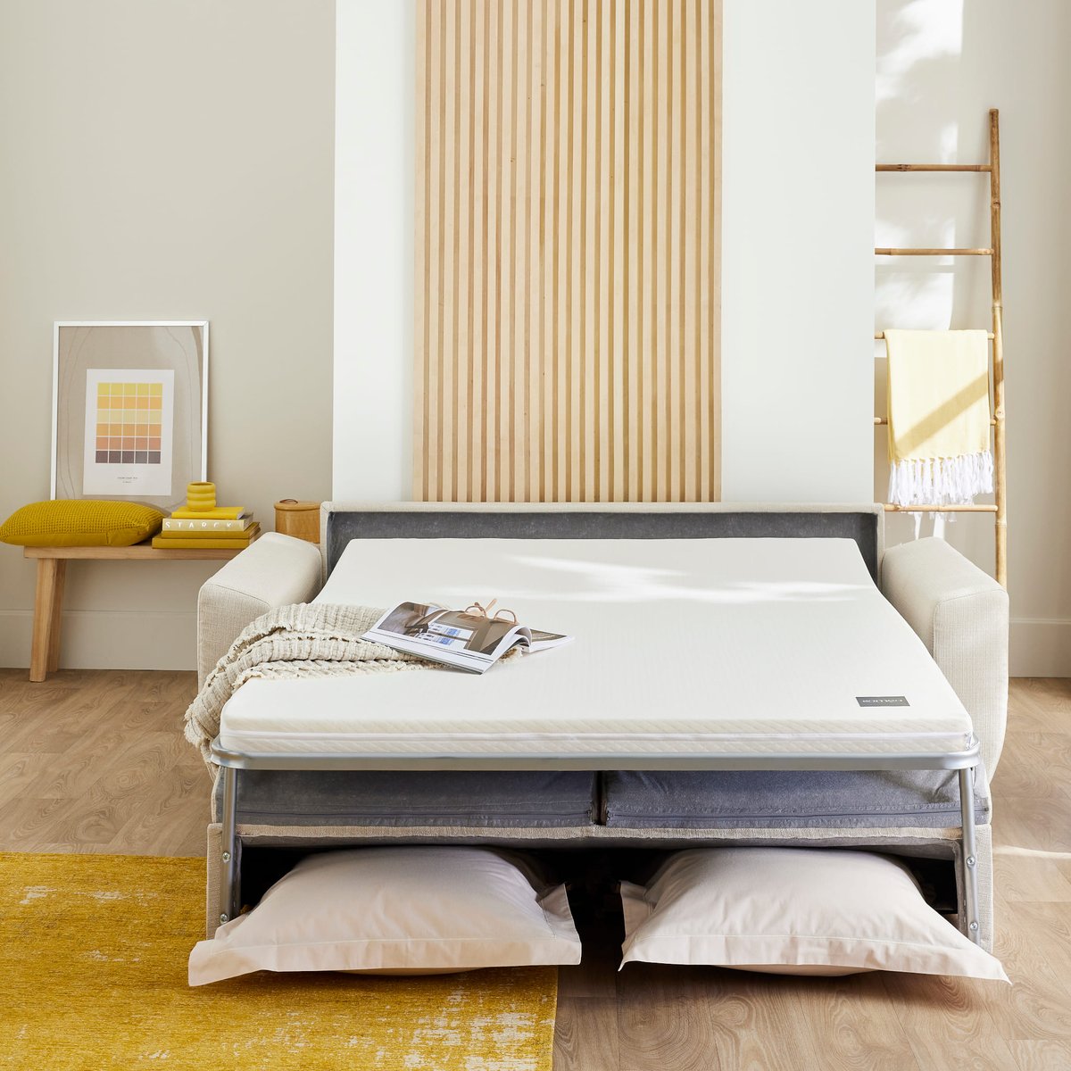 Matelas mousse Aurore 100 canapé-lit convertible blanc, SOMEO