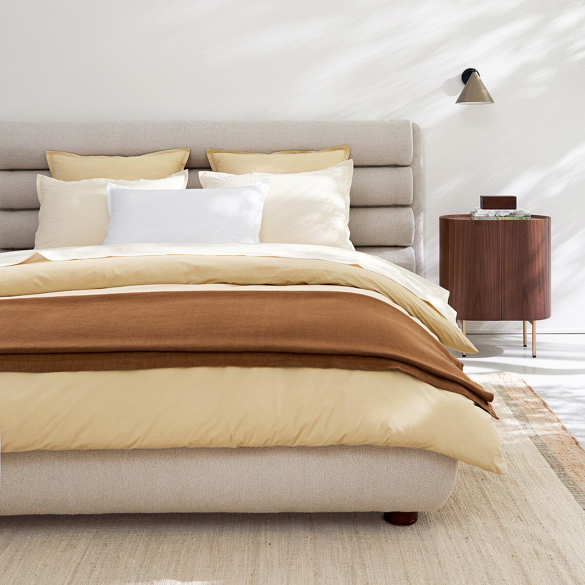 Housse de couette en percale de coton 120 fils, VENETO taupe, AM.PM