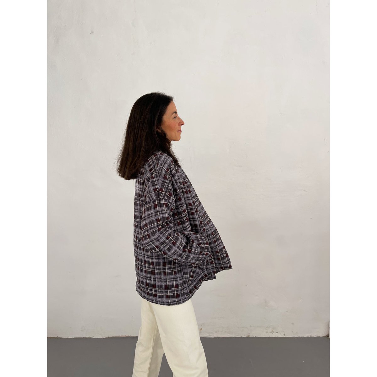 Veste à carreaux taille unique LOLA beige, MINDTRAVELER