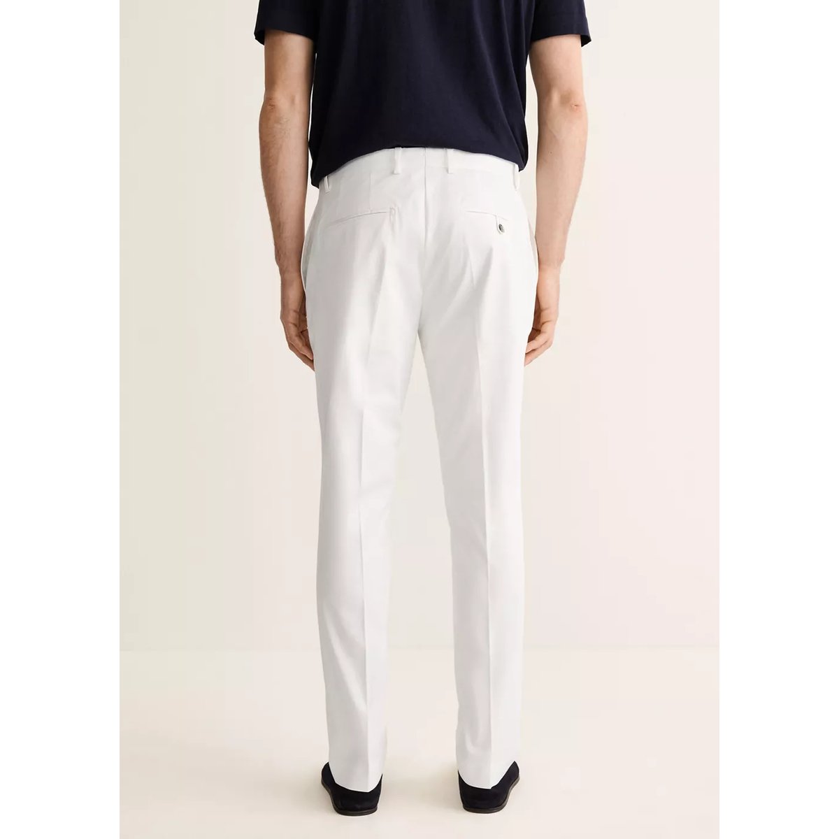 Pantalon slim-fit coton blanc cassé, MANGO MAN