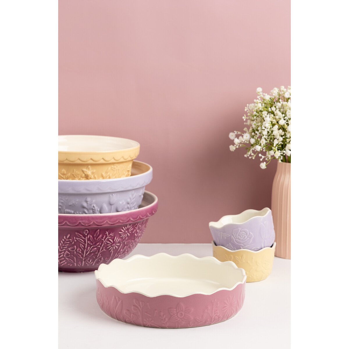 In The Meadow 23cm Pie Dish pink, MASON CASH