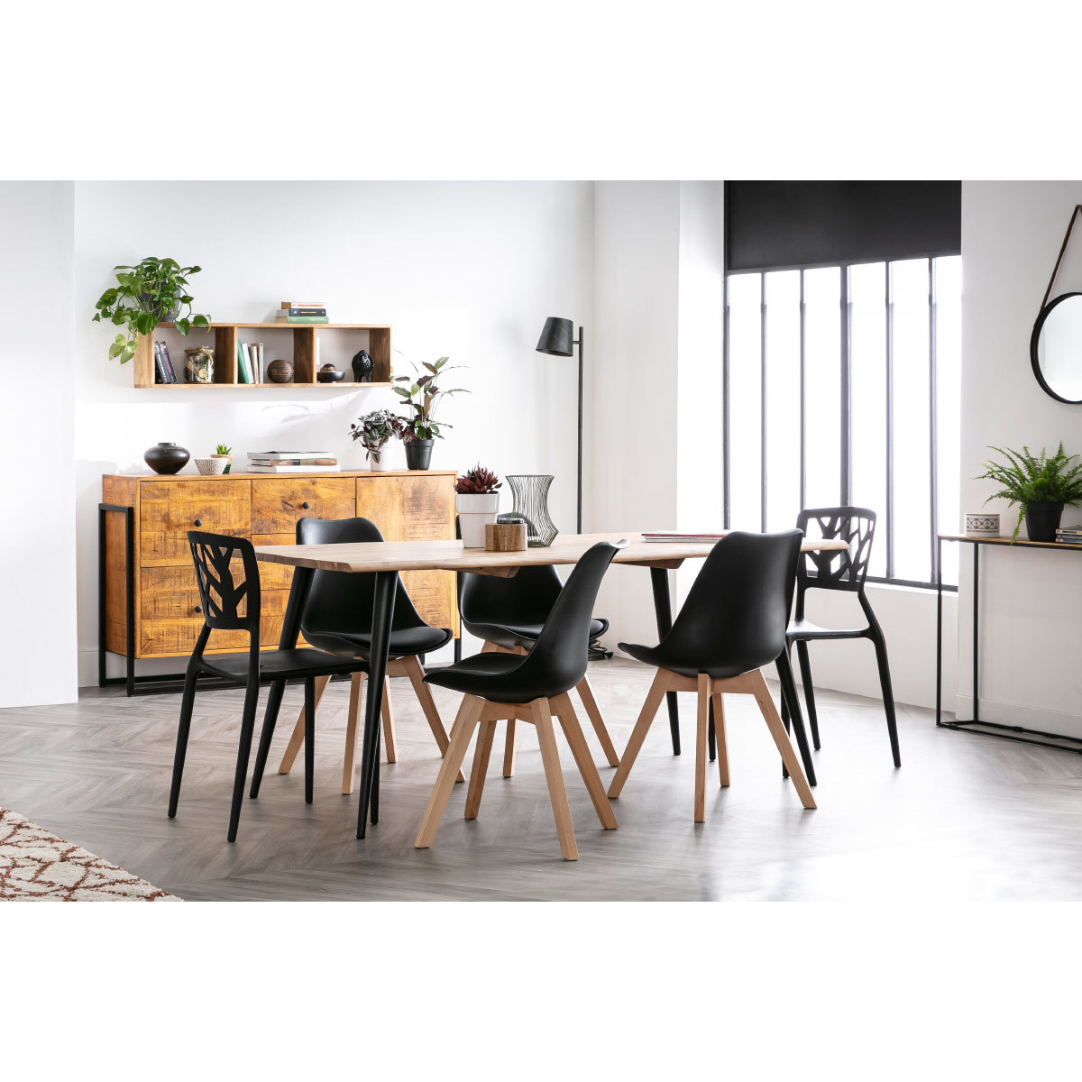 Chaises design (lot de 2) PAULINE noir, MILIBOO
