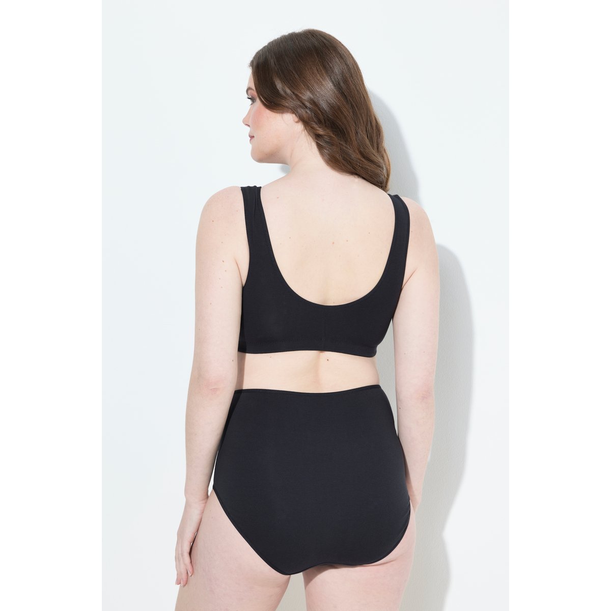 Brassière en coton, fermeture à l'avant noir, ULLA POPKEN