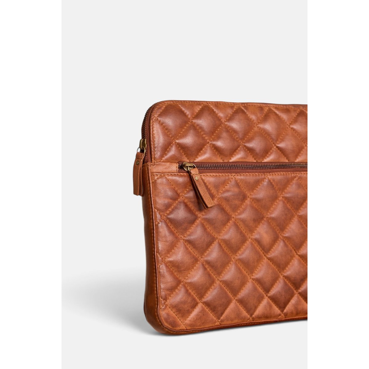 Pochette d'ordinateur en cuir VIVIEN marron, Maison 123
