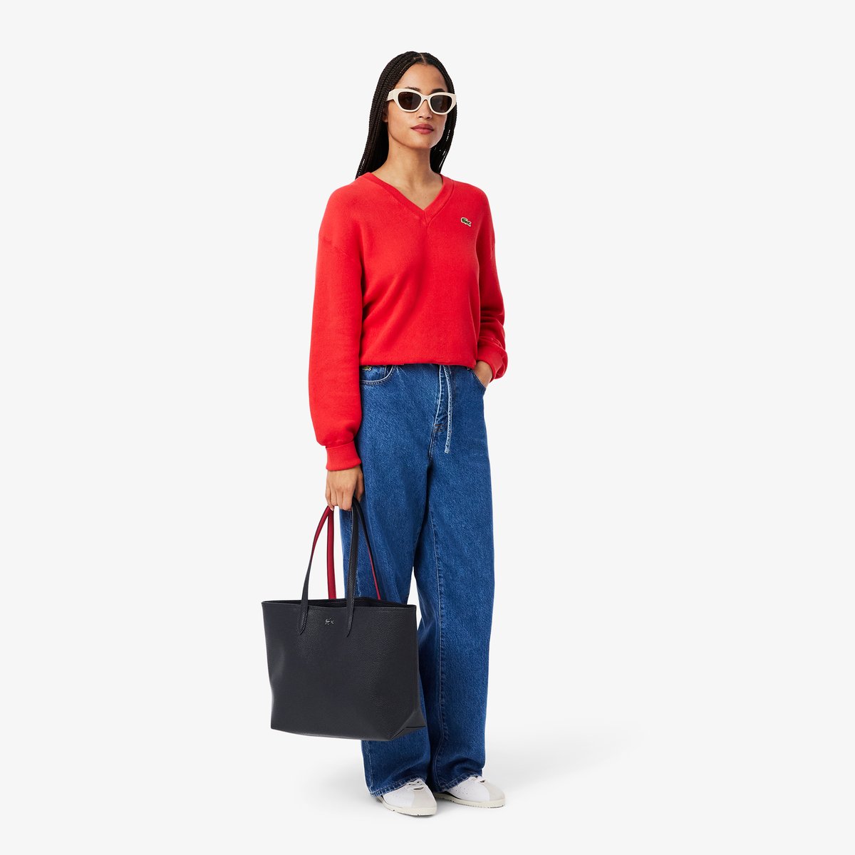 Sac cabas zippé Anna bleu-q19, LACOSTE