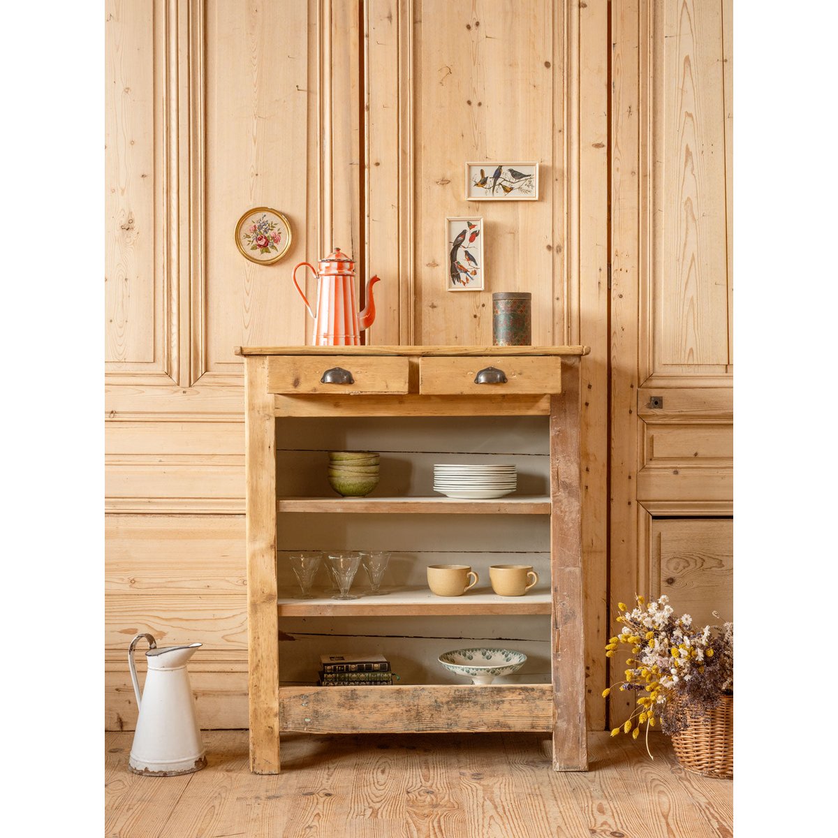 Buffet ouvert en bois Gilbert N°1740 - Bon état bois clair, DEBONGOUT