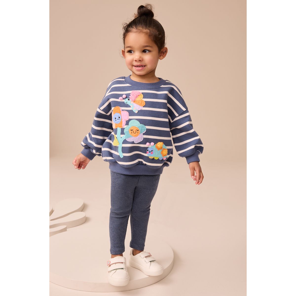 Ensemble sweat et legging personnages à rayures bleu marine, NEXT