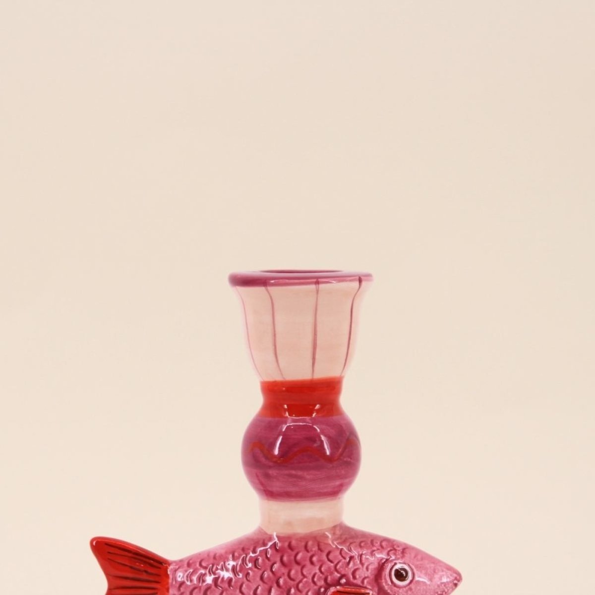 Bougeoir forme poisson en dolomite 15cm violet, KERSTEN