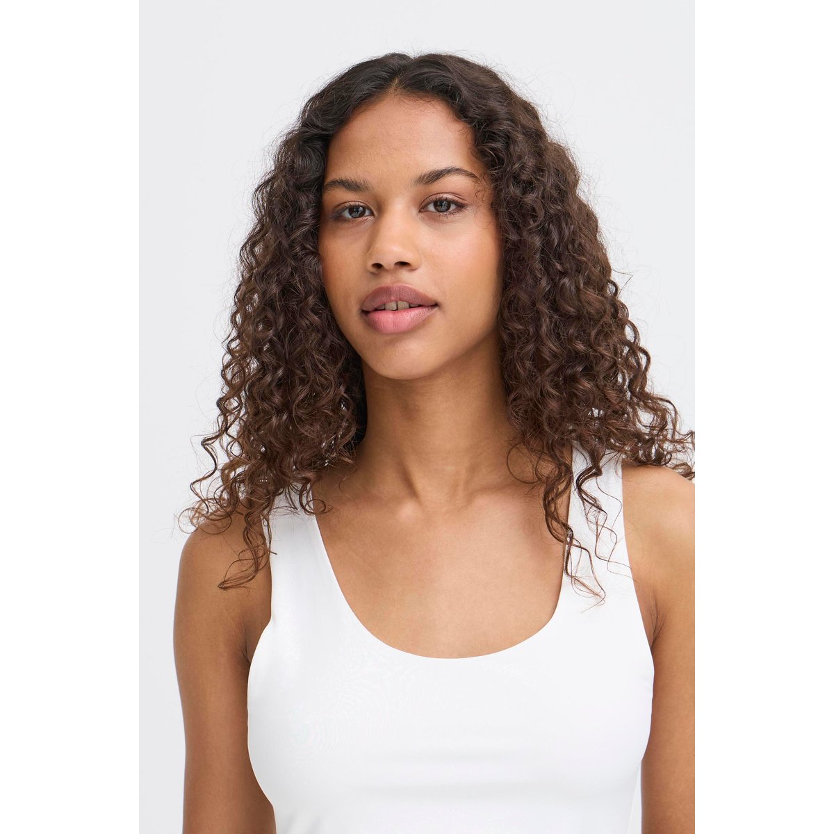 Haut en jersey sans manches blanc cloud dancer, ICHI