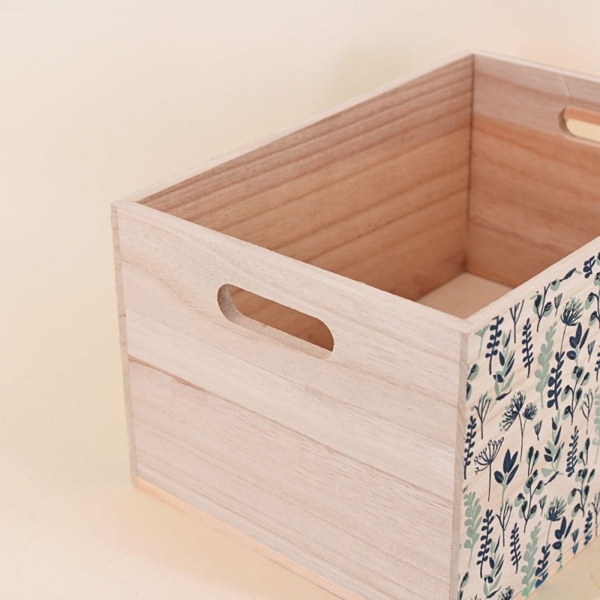 Set de 3 caisses fleuries Liberty en bois naturel, ORNAMI