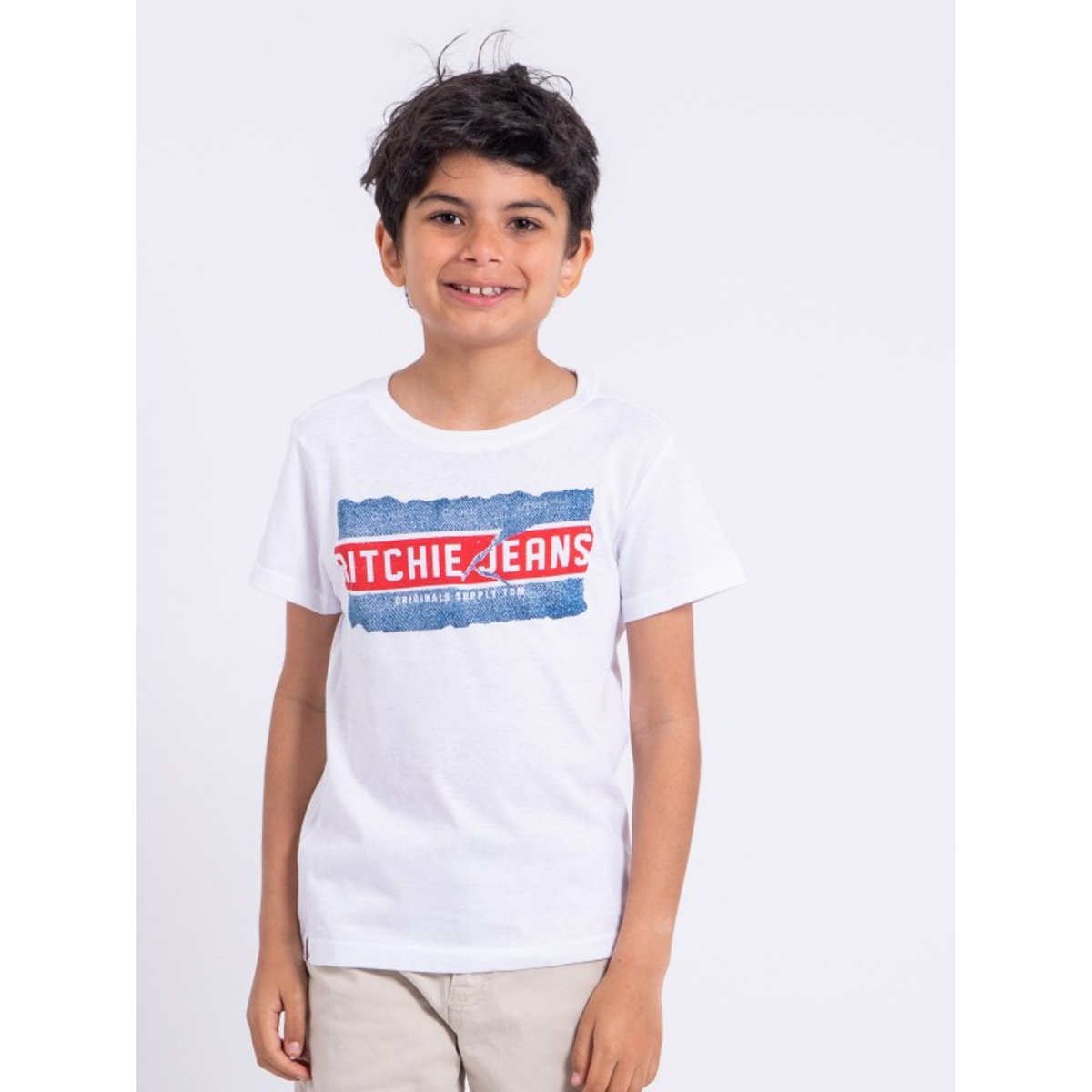 T-shirt Manches Courtes Col Rond Pur Coton Nipeter-j blanc, RITCHIE