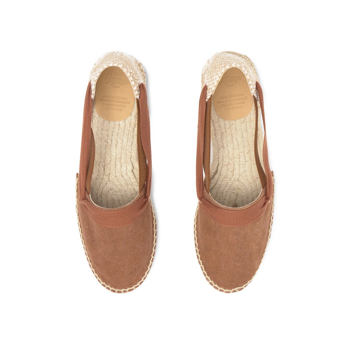 Espadrilles plates en coton biologique avec rubans KAIA PLATFORM marron, CASTANER