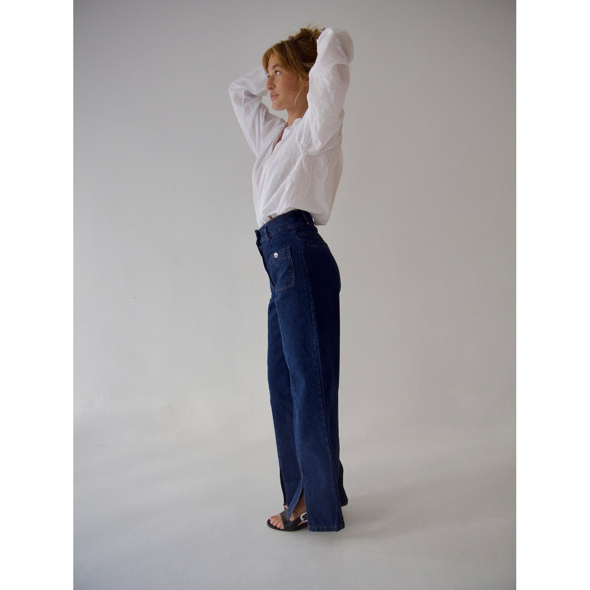 Jean large fendu CRISTINA bleu brut, MINDTRAVELER