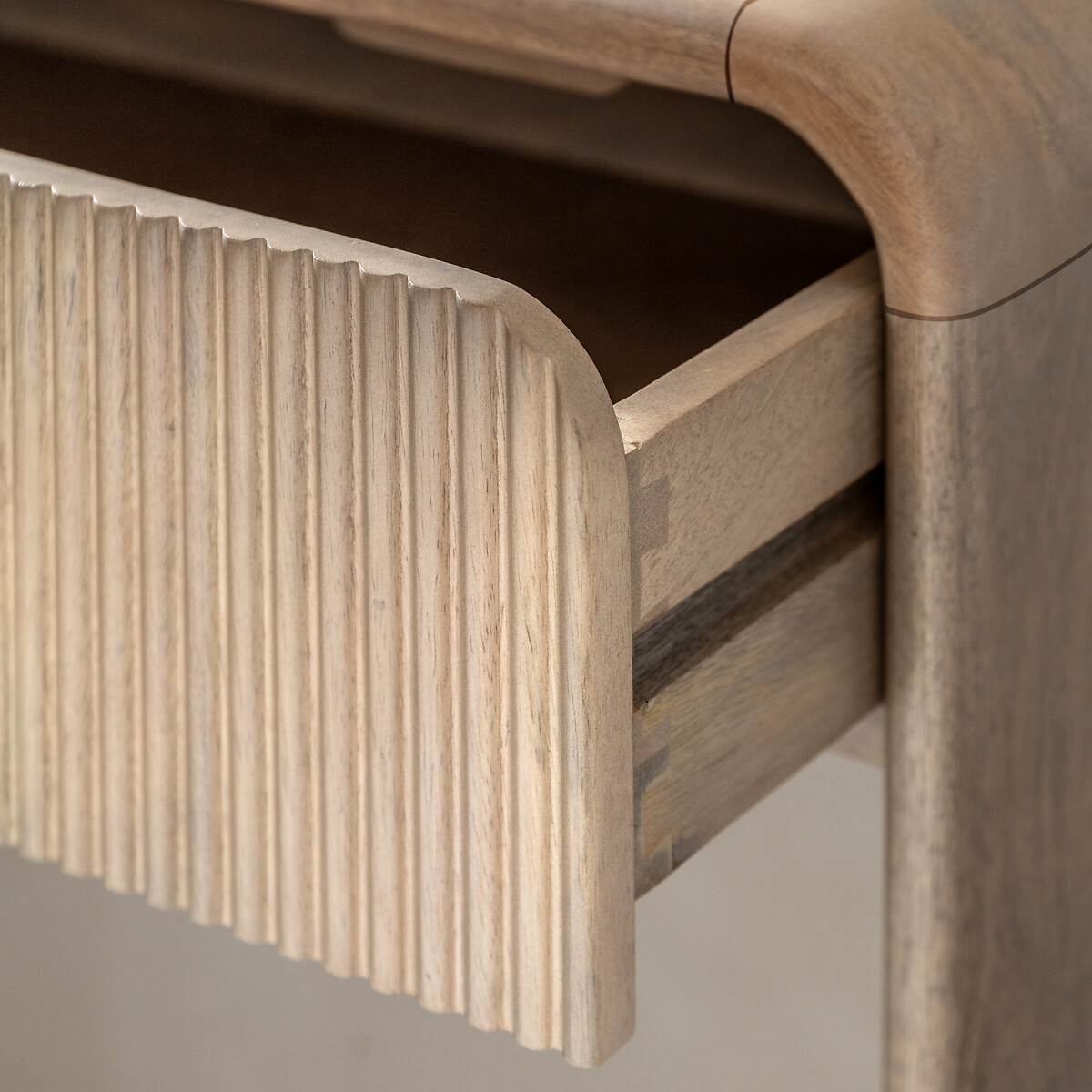 Corven Fluted Mango Wood 2 Drawer Console Table wood, SO'HOME