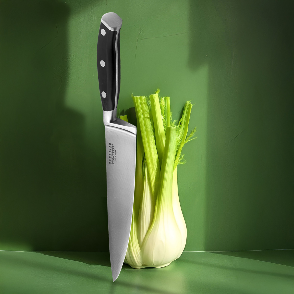 Bloc magnétique 5 couteaux de cuisine - VULCANO noir, SABATIER TROMPETTE