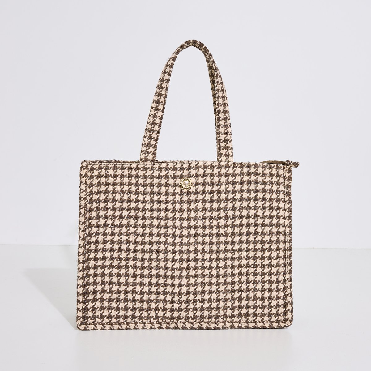 Grand sac cabas en tweed marron, GRAIN DE MALICE