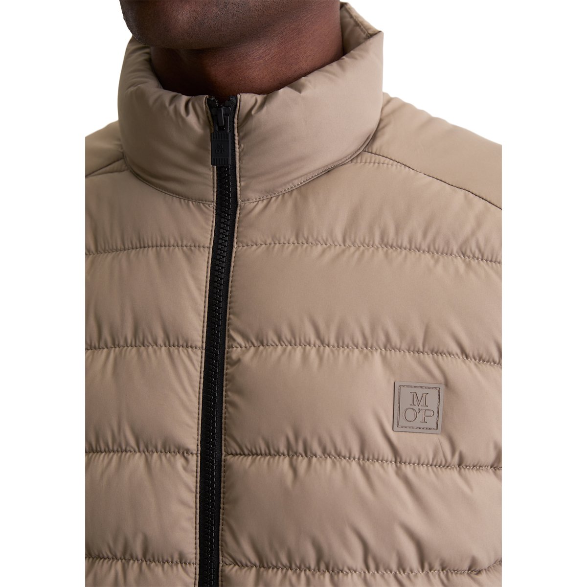 Veste matelassée regular avec manches scuba souples marron, MARC O'POLO
