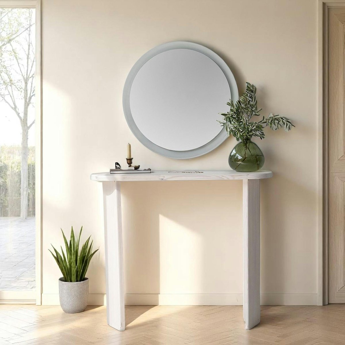 Console d'entrée moderne en bois SITIA bois blanc, PIER IMPORT