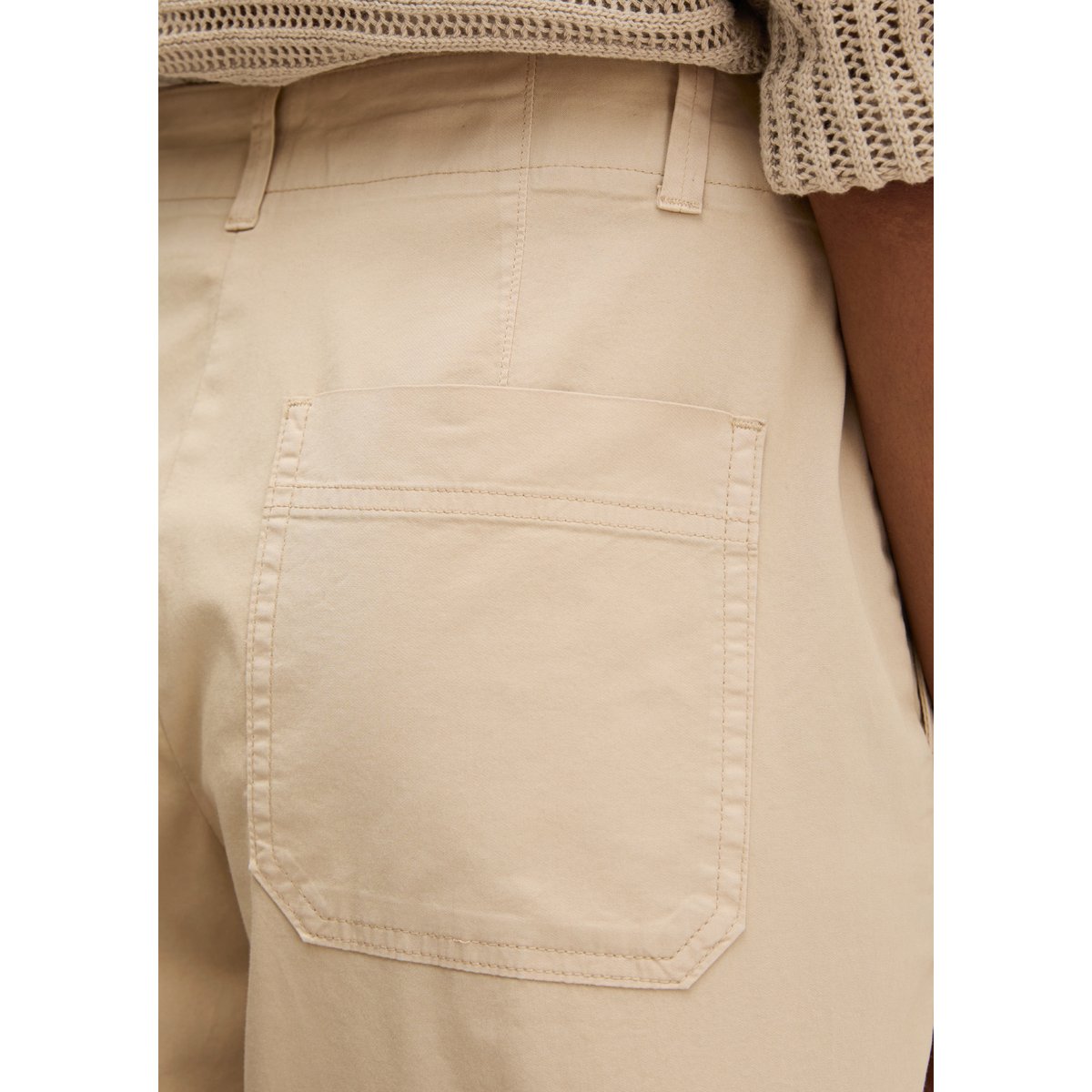 Short chino modèle Lande large en mélange de coton organique, de lyocell et de lin beige, MARC O'POLO