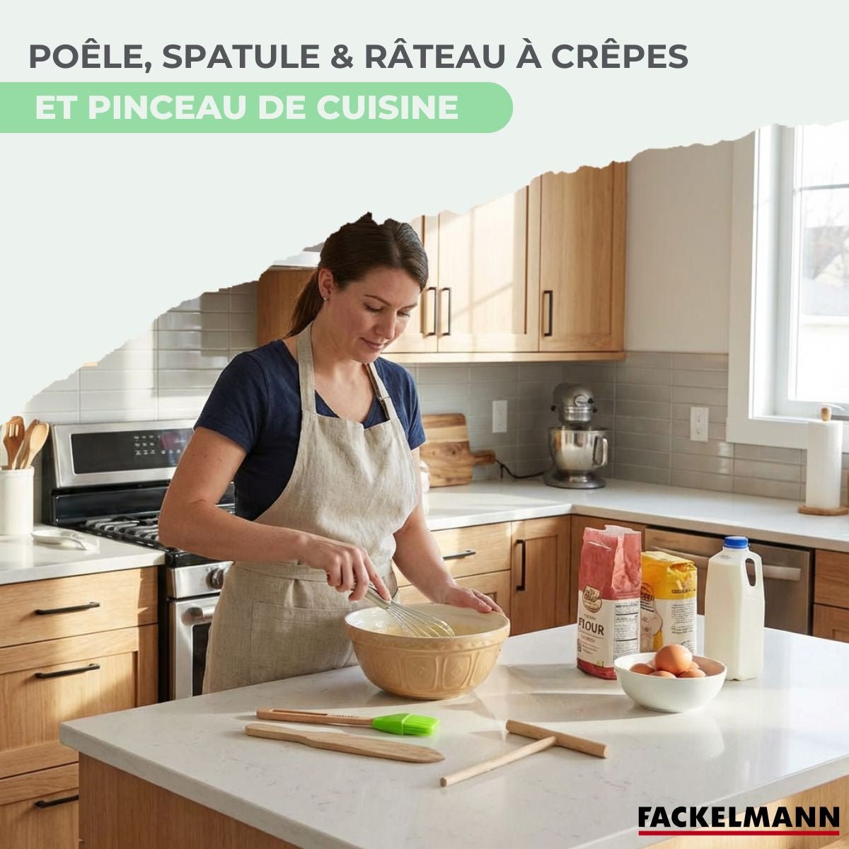 Set de 1 Poêle 26 cm avec 3 ustensiles de cuisine BRANDAO noir|vert, FACKELMANN