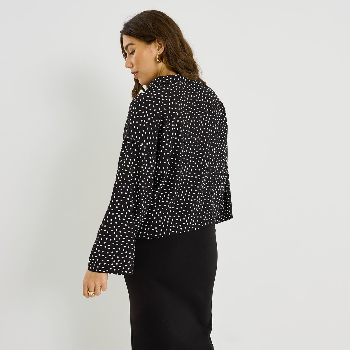 Chemise imprimé à pois noir, GRAIN DE MALICE