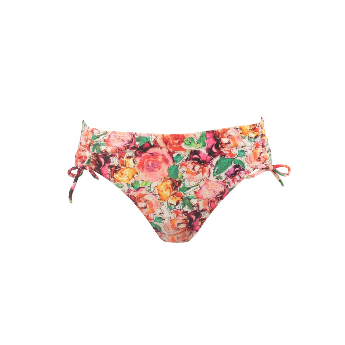 Bas de maillot culotte ajustable HORTENSE rose, JANINE ROBIN