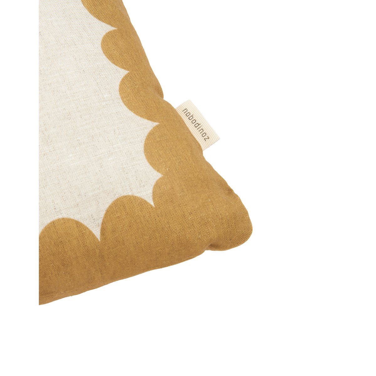 Coussin rectangulaire en lin français VIBES mustard, NOBODINOZ