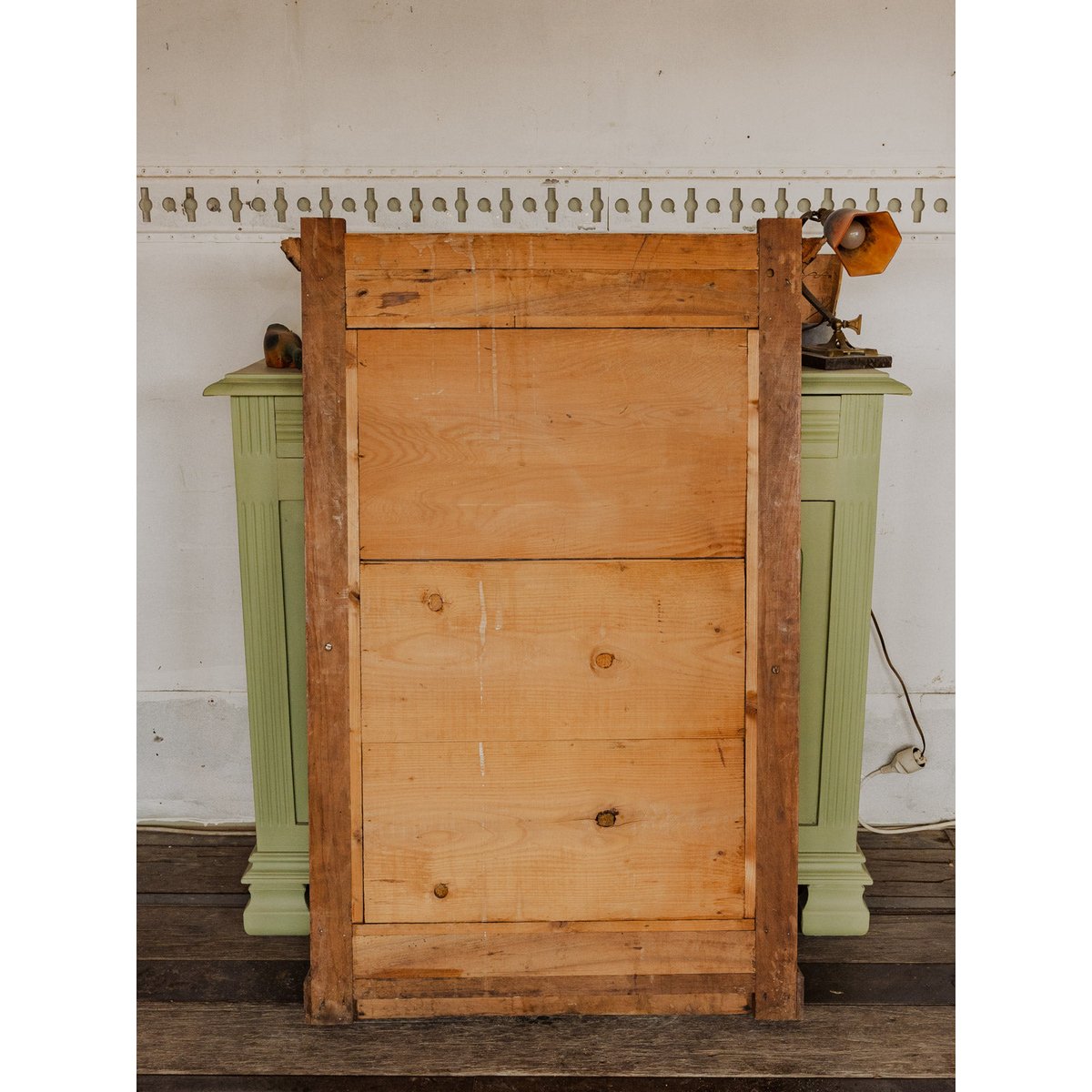 Grand miroir en bois Georges N°1461 - Bon état bois foncé, DEBONGOUT