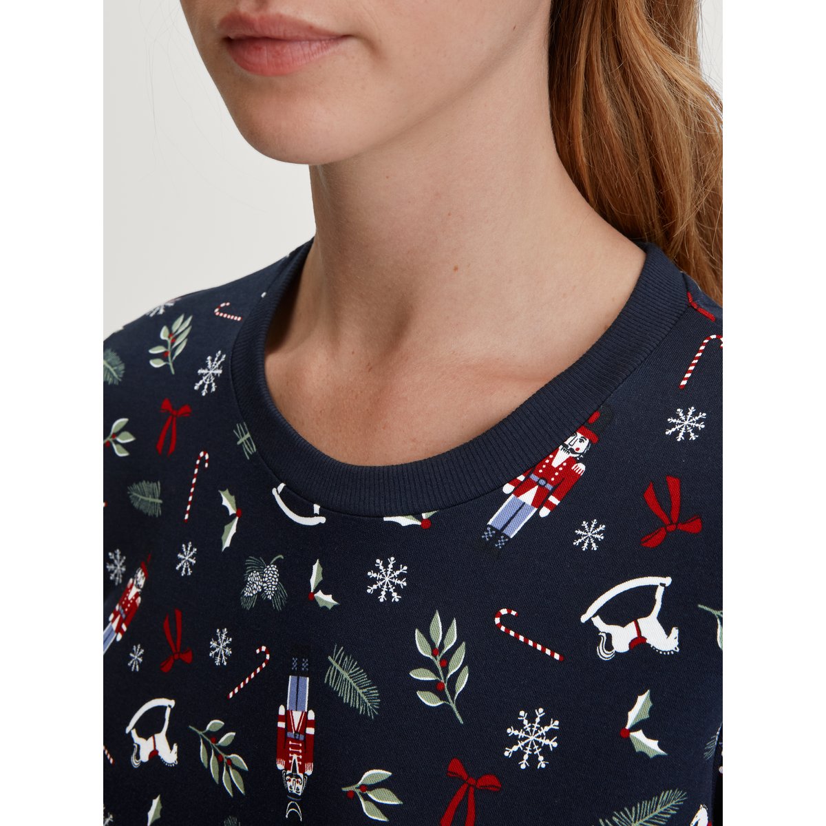 Chemise de nuit manches longues Coton FAMILY & FRIENDS saphir bleu, CALIDA