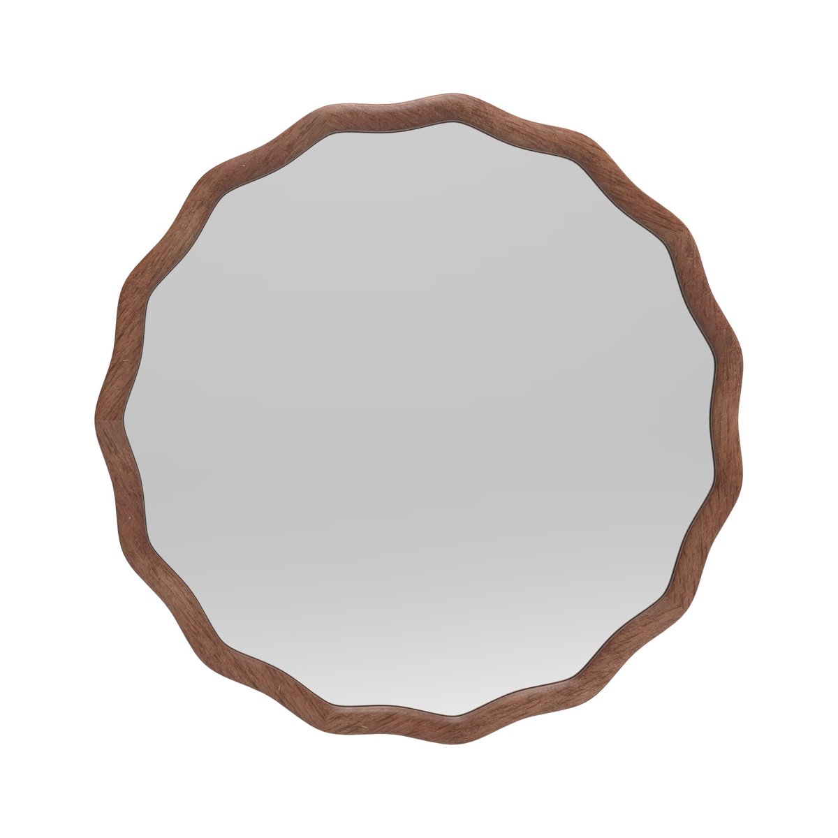 Miroir bois ondulé 60cm marron, EMDE