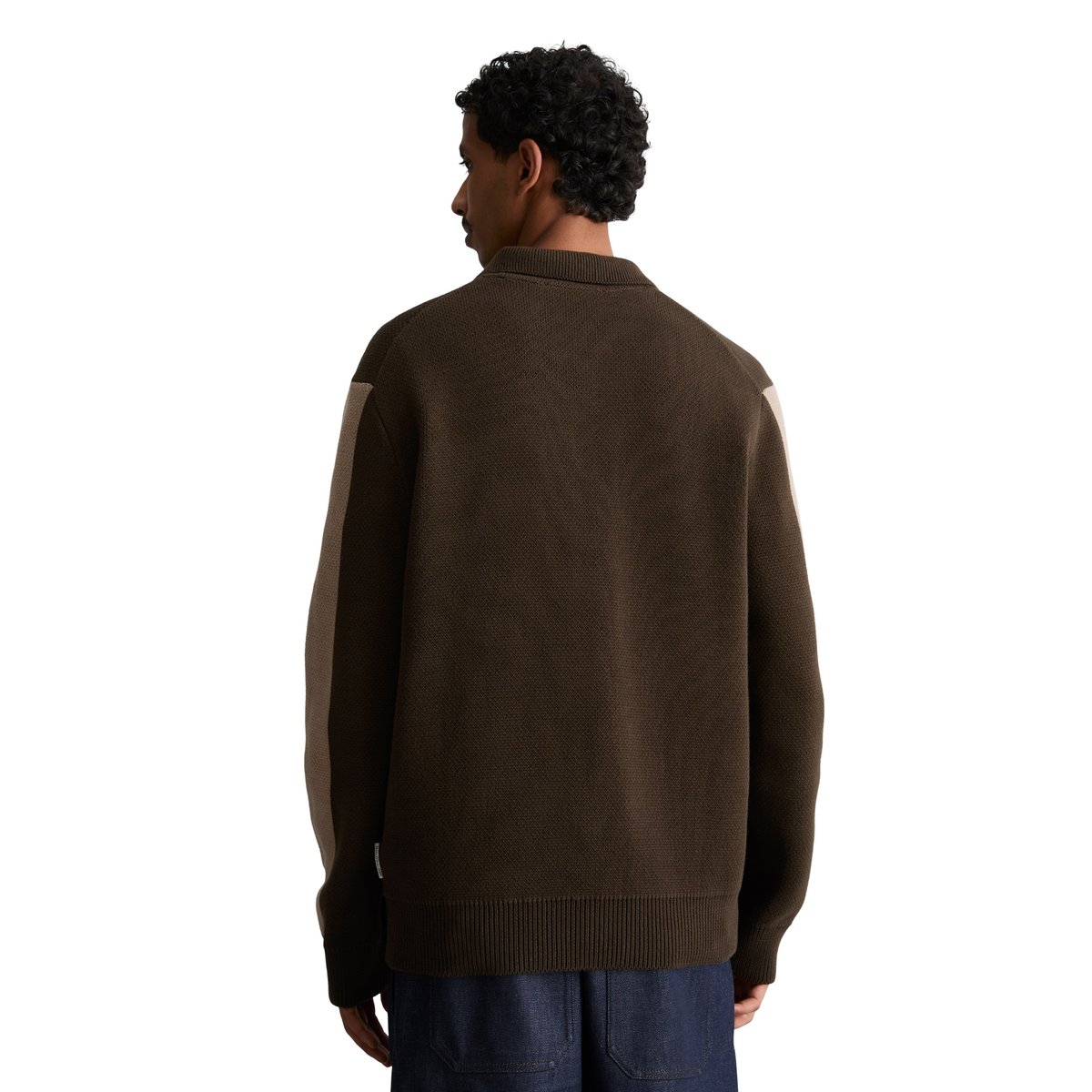 Cardigan décontracté en maille épaisse de coton bio marron, MARC O’POLO DENIM