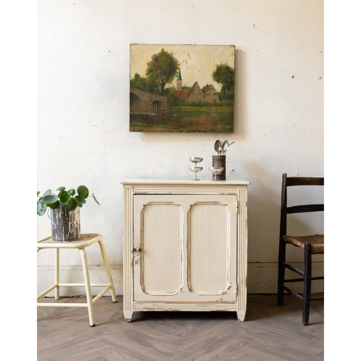 Confiturier en bois blanc cassé Gilbert N°1805 - Bon état bois clair, DEBONGOUT