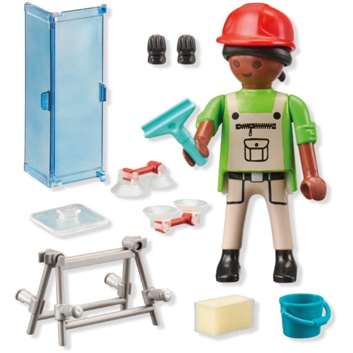 Vitrier avec deux vitres, seau et accessoires multicolore, PLAYMOBIL