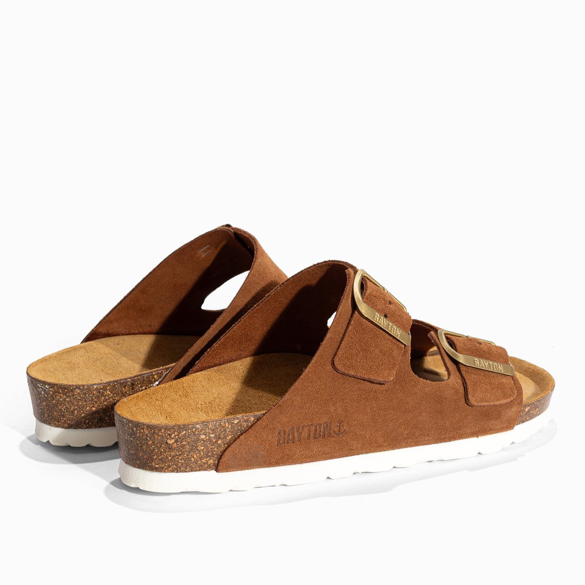 Sandales en cuir suedé ATLAS camel, BAYTON