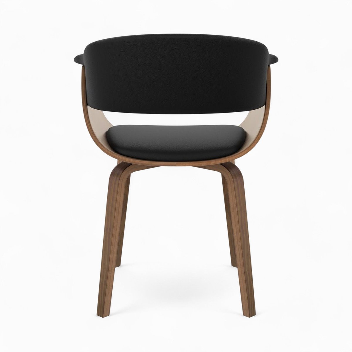 Table et chaises 8 personnes en cuir synthetique - PIADA noir et marron, MAISON PAVANE