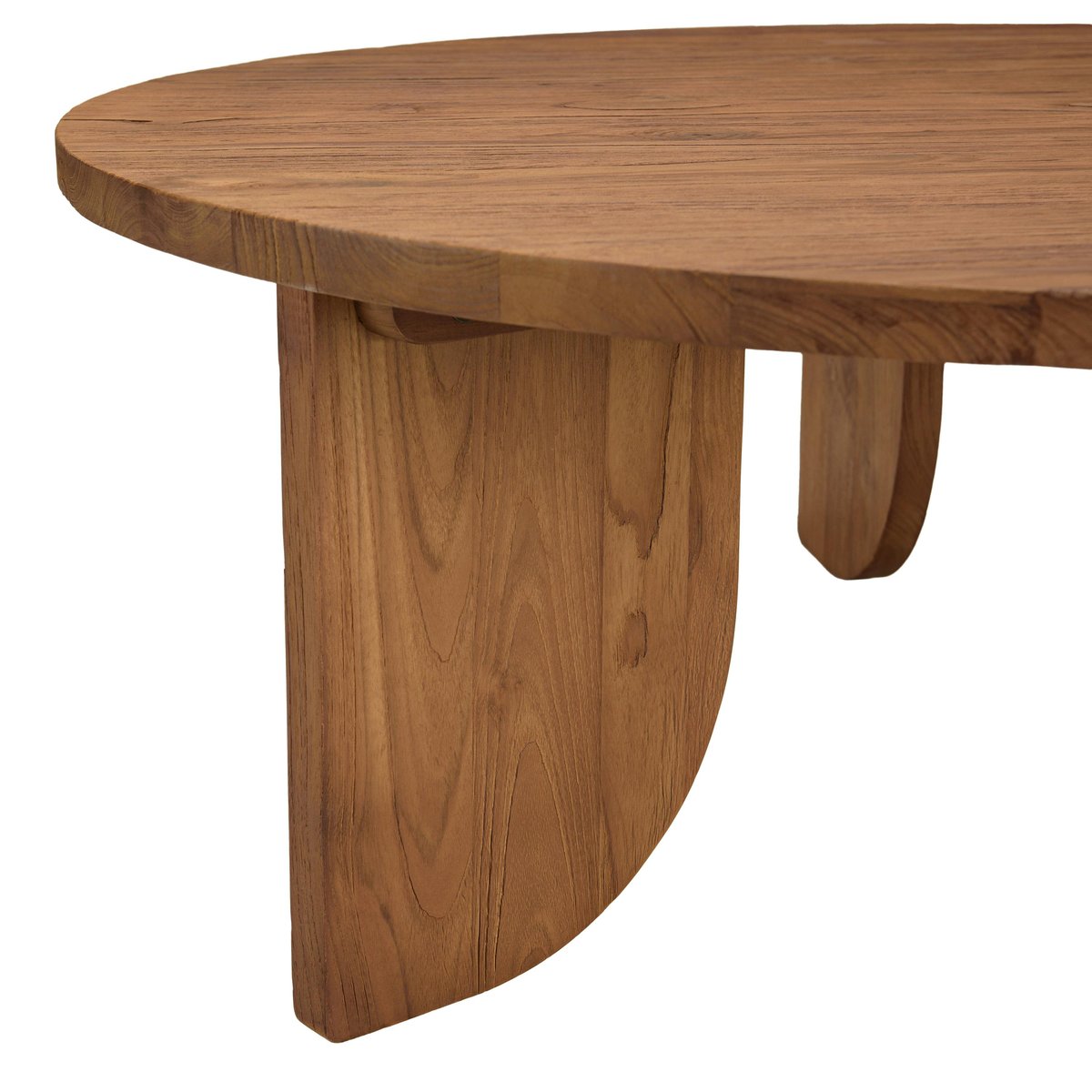 Table basse ronde 100x100cm en bois de teck recyclé SWING bois naturel, PIER IMPORT