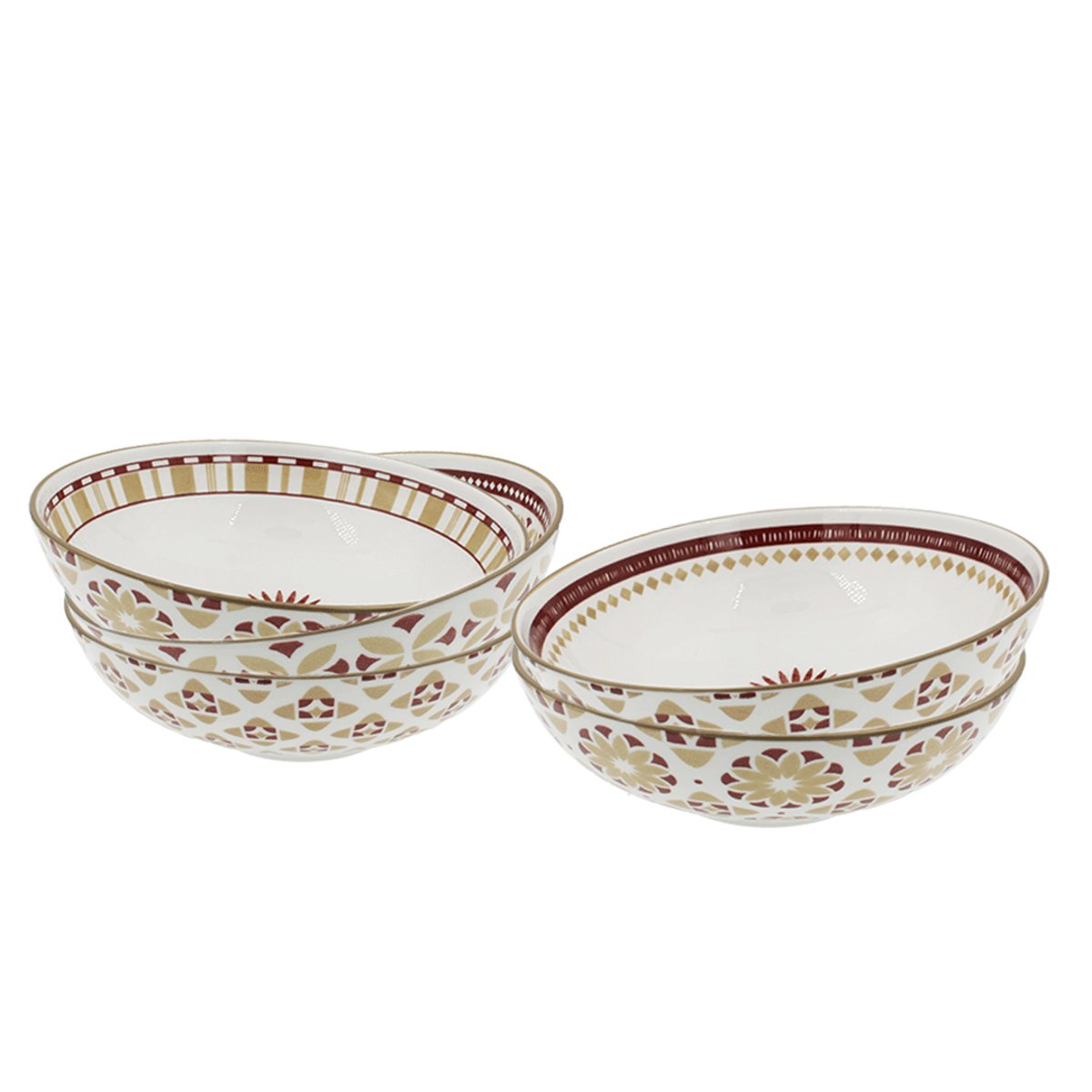 Lot de 6 assiettes creuses, SABELA beige, ARTIME