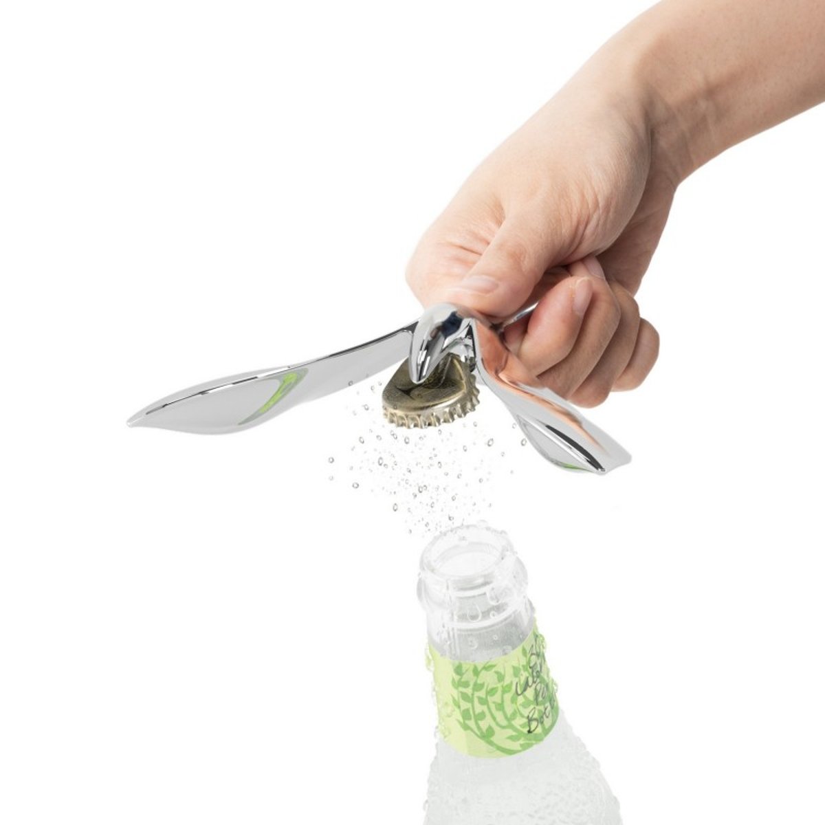 Décapsuleur de bouteille design original métal  TIPSY argent, UMBRA