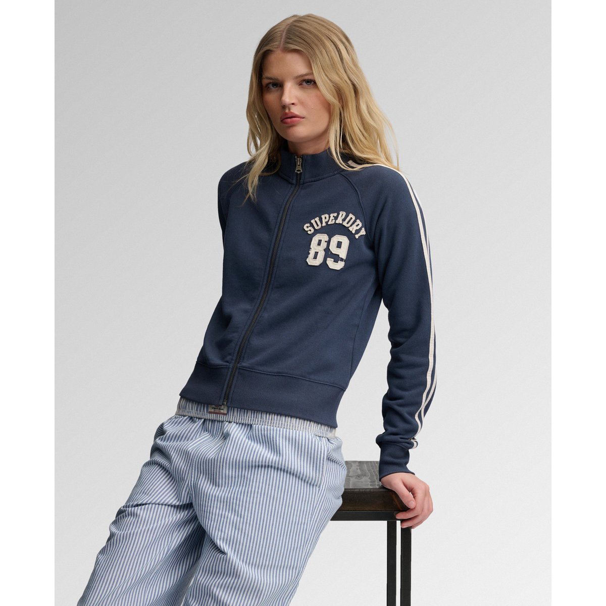 Veste de Survêtement Athletic Applique bleu marine standard, SUPERDRY