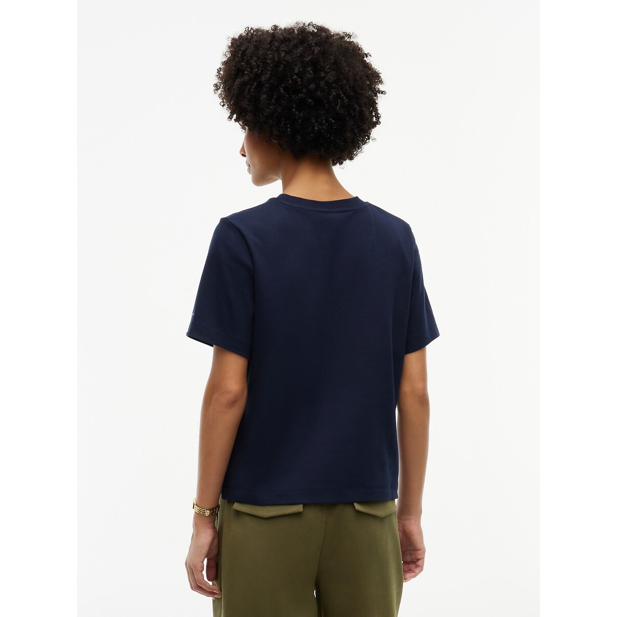 Embroidered Logo Short Sleeve Crew Neck T-Shirt navy, TOMMY HILFIGER
