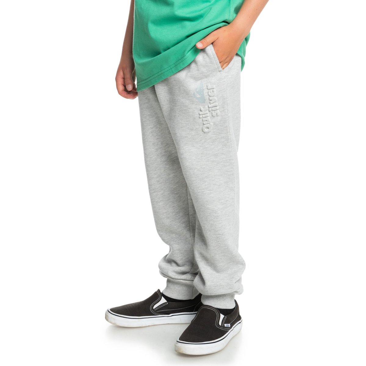Bas de survêtement à taille élastique AGE OF BLUE SLIM gris light grey heather, QUIKSILVER