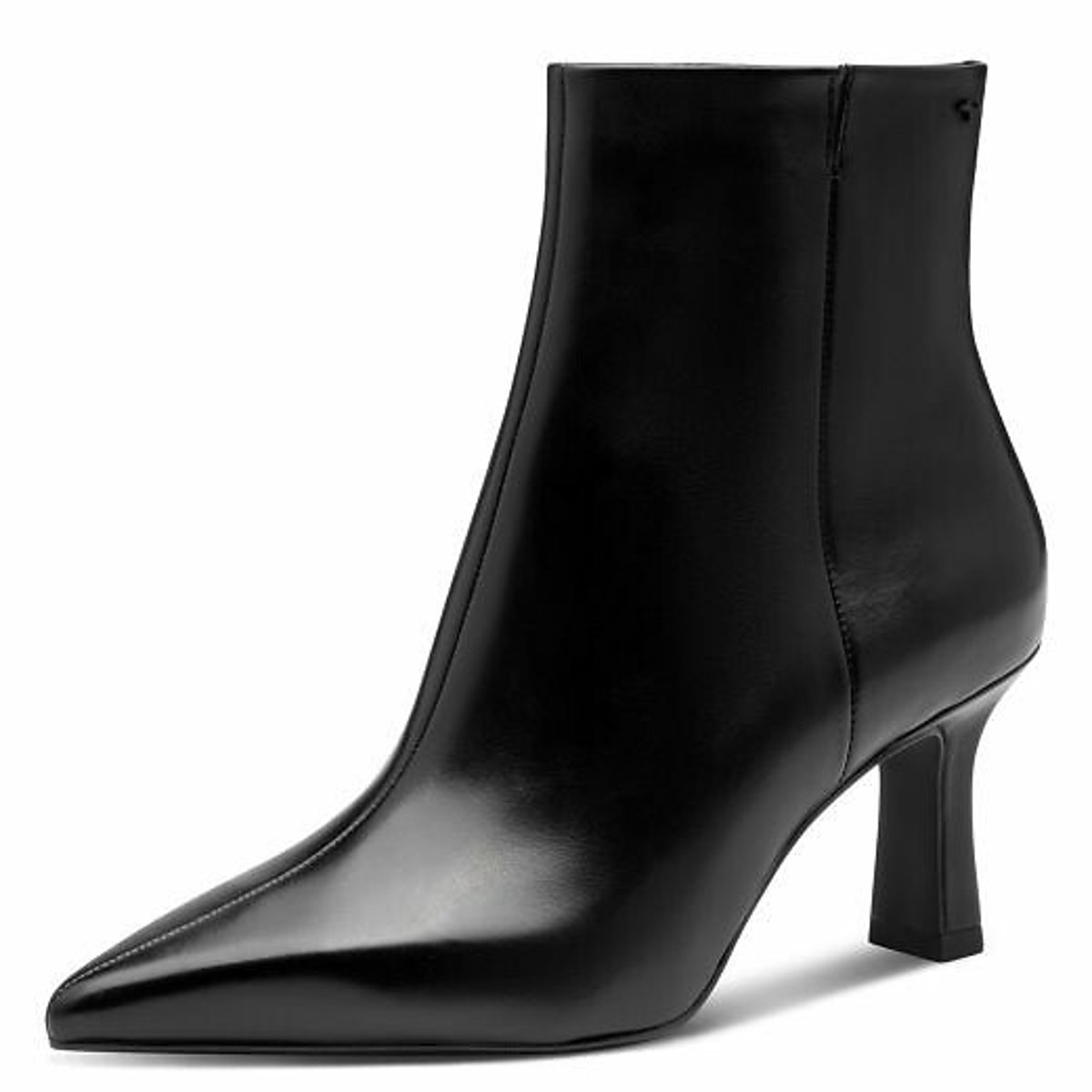 Bottines pointues en cuir noir, TAMARIS