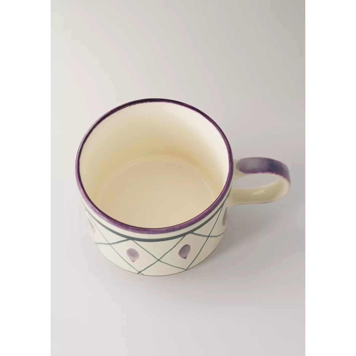 Tasse en grès dessin peint à la main bleu pétrole, MANGO HOME
