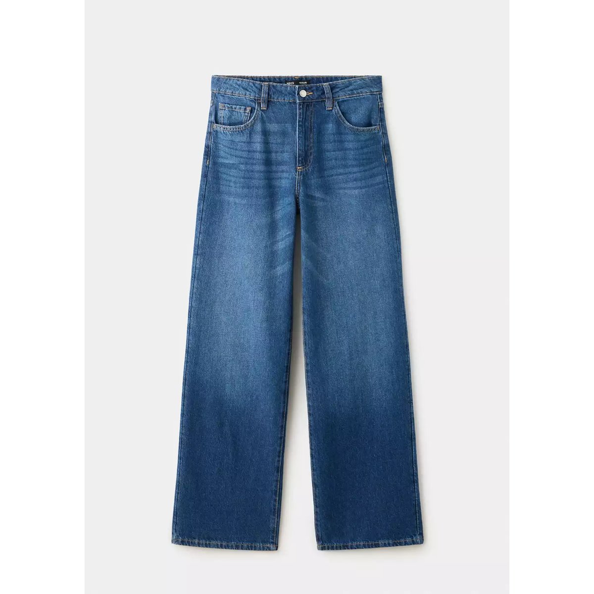 Jean Danila large taille haute bleu foncé, MANGO