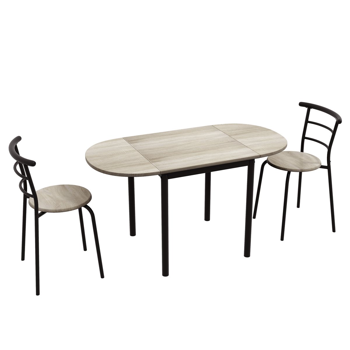 Ensemble de table à manger MDF Chêne noir et chêne clair, HOMCOM