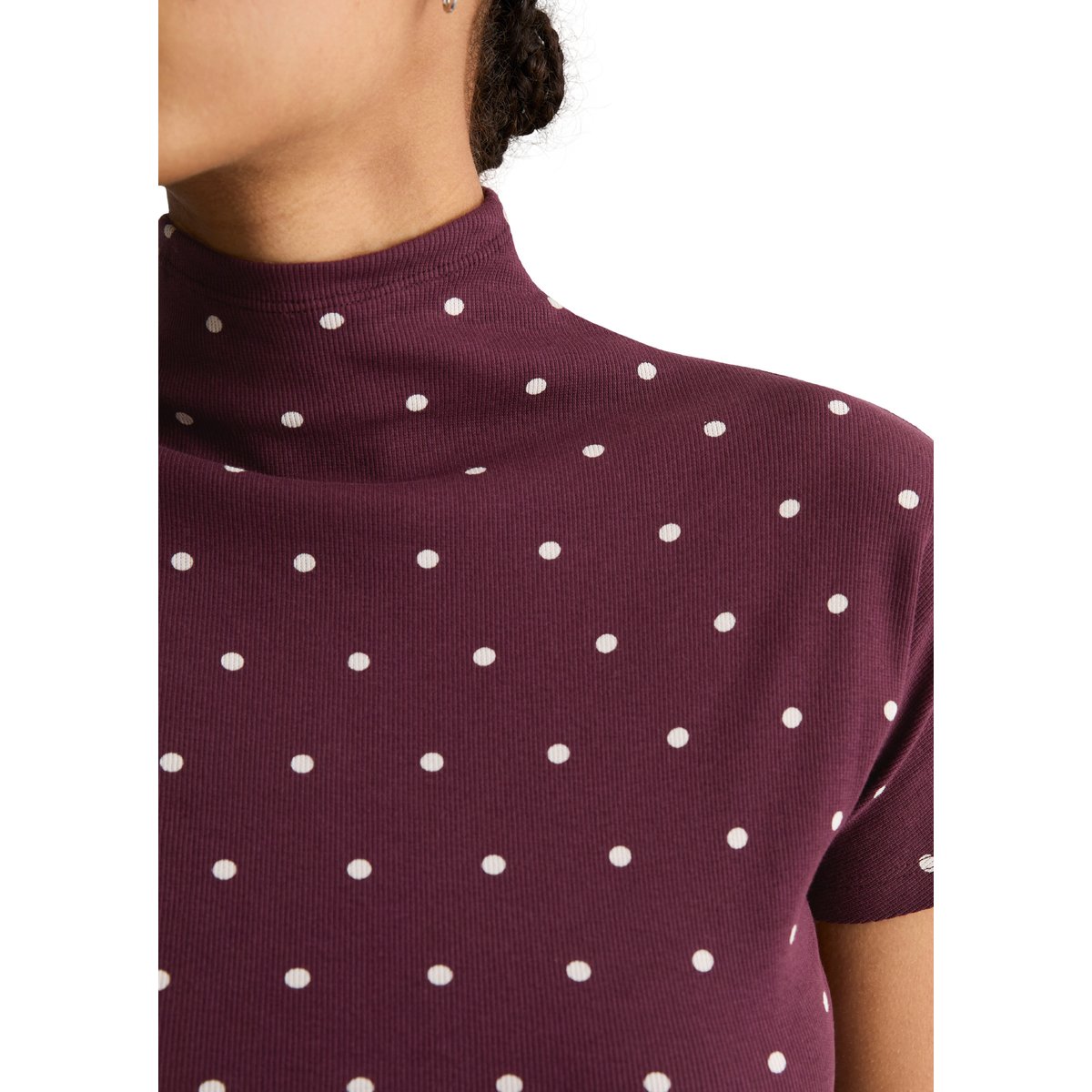 Haut slim en jersey côtelé en jersey extensible rouge, MARC O’POLO DENIM