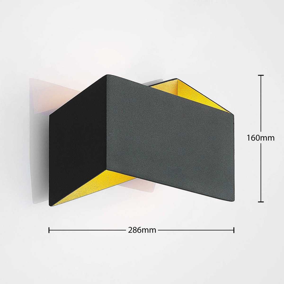 Applique en aluminium moderne, Assona noir, doré, ARCCHIO