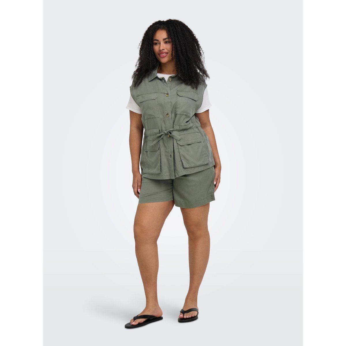 Gilet grise - smokey olive, ONLY CARMAKOMA