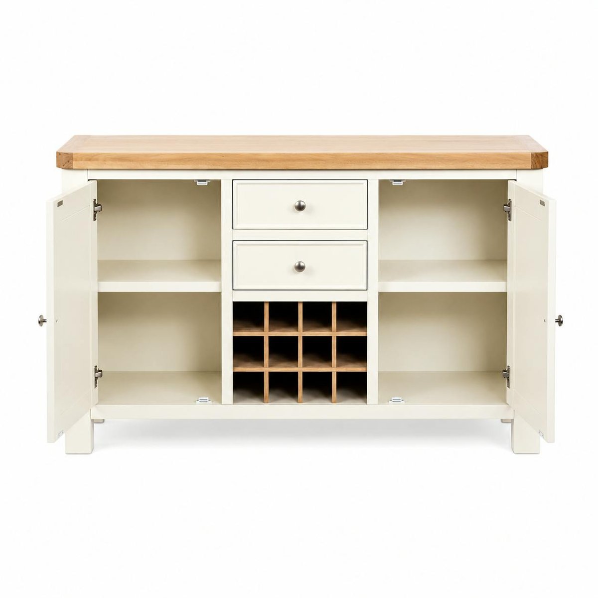 Buffet blanc style bord de mer avec range-bouteilles VELIA blanc, PIER IMPORT