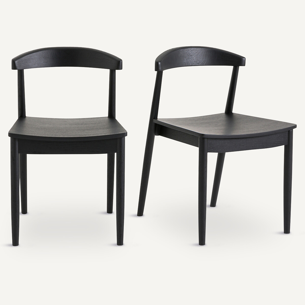 Lot de 2 chaises chêne teinté noir, Galb chêne teinté noir, AM.PM